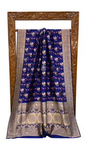 Pure Katan Silk Banarasi Handloom Saree - All over Sona Roopa Jaal work - The Handlooms