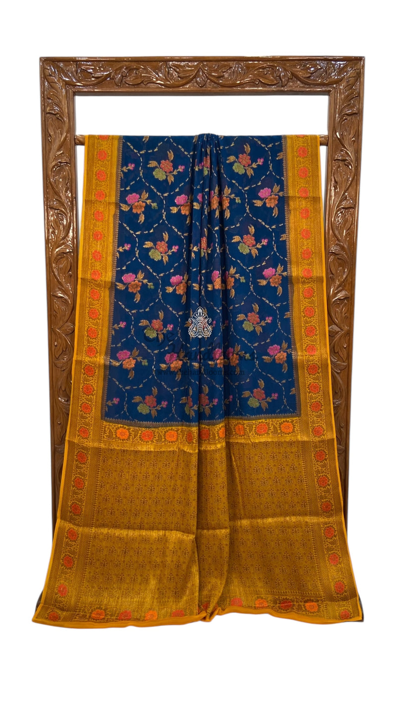 Pure Chiffon Khaddi Banarasi Saree - The Handlooms