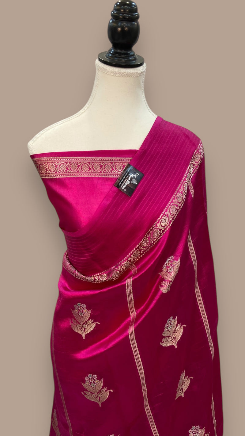 Pure Mango Silk Banarasi Handloom Saree - The Handlooms