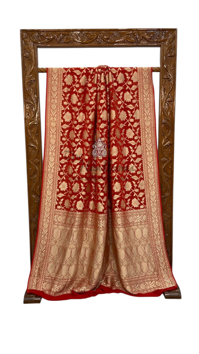 Khaddi Georgette Handloom Banarasi Saree