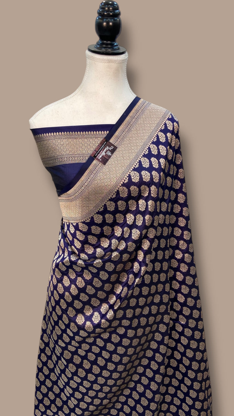 Pure Katan Silk Banarasi Handloom Saree - All over jaal work - The Handlooms