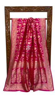 Pure Katan Silk Banarasi Handloom Saree - All over Jaal work - The Handlooms