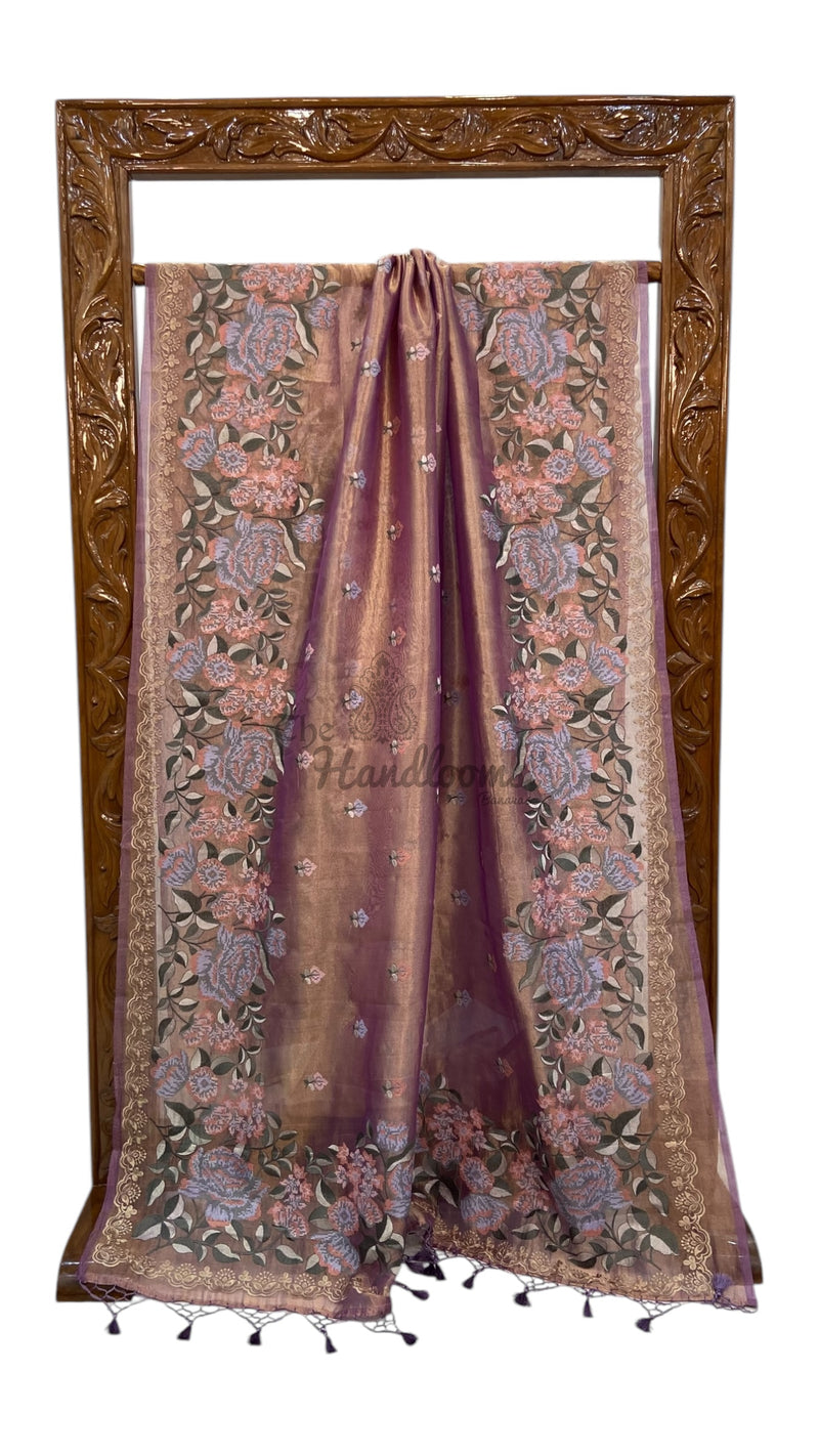 Pure Tissue Handloom Banarasi Saree With Chikankari - The Handlooms