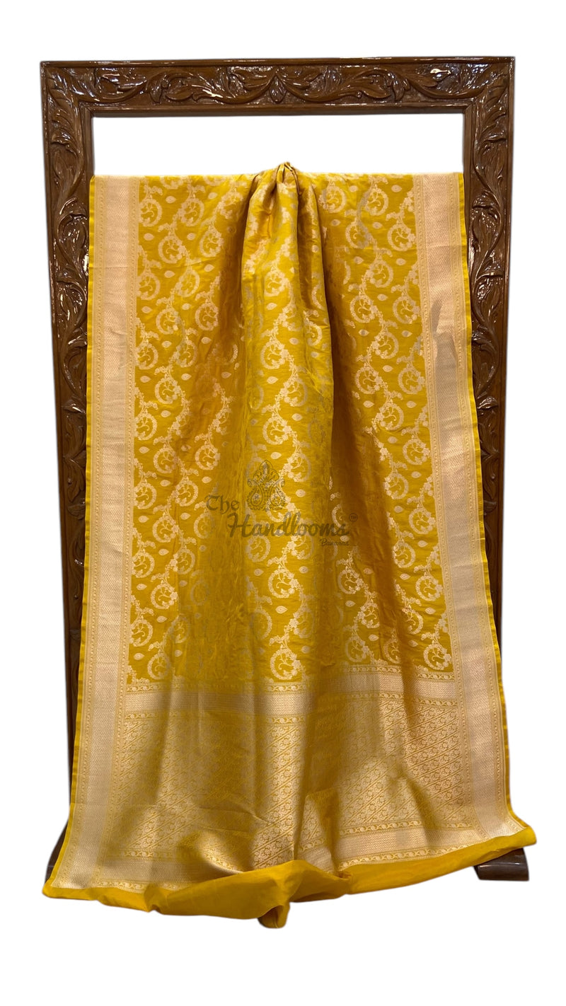 Pure Katan Silk Banarasi Handloom Saree - All Over Jaal Work - The Handlooms