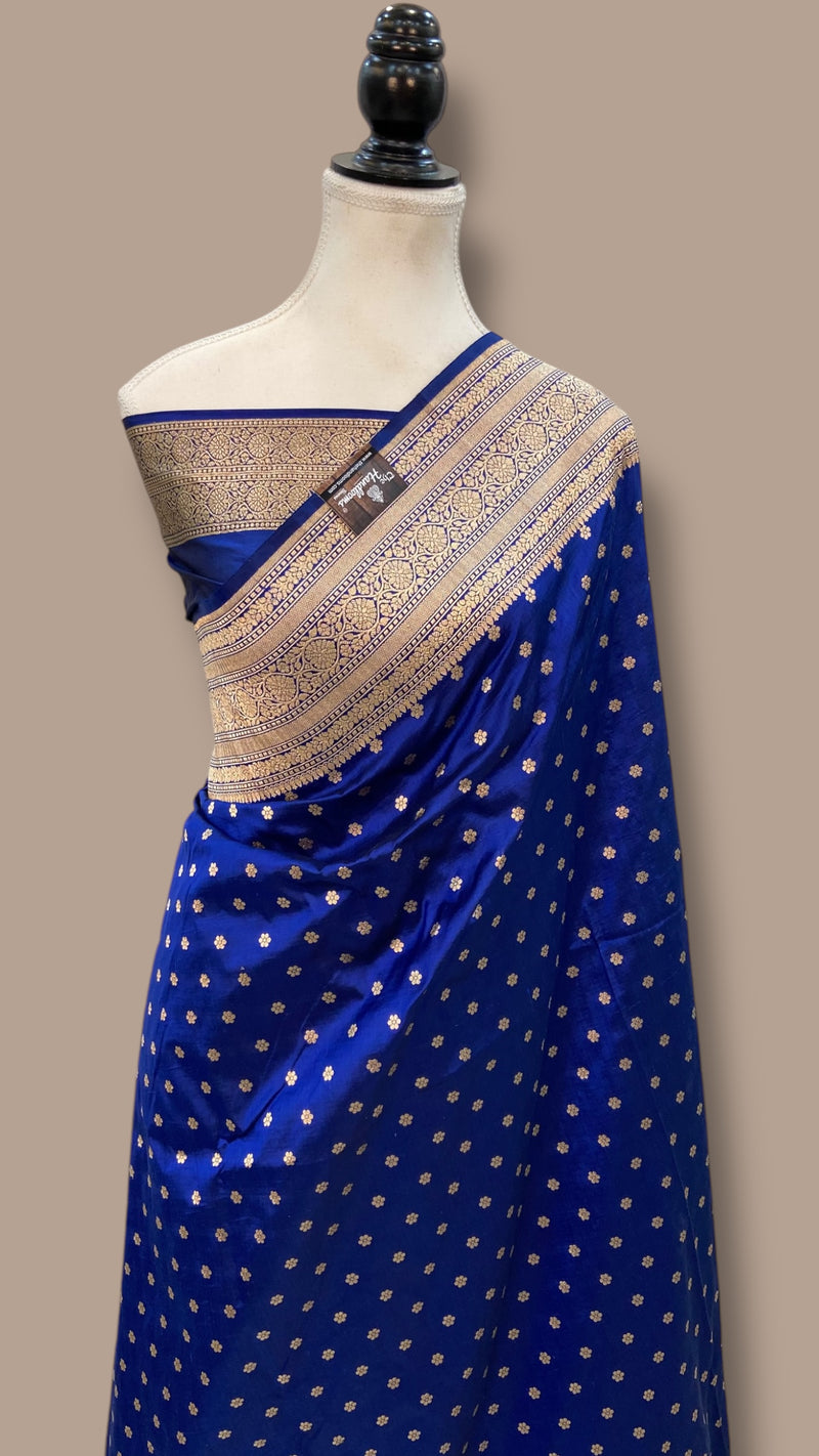 Pure Katan Silk Banarasi Handloom Saree - All over Jaal work - The Handlooms