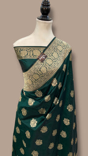 Pure Katan Silk Banarasi Handloom Saree - All Over Jaal Work - The Handlooms