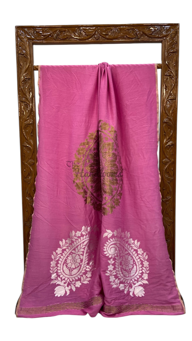 Moonga Georgette Handloom Banarasi Saree - The Handlooms