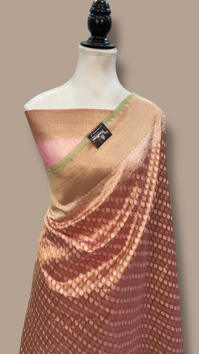 Pure Tissue Reshmi zari Handloom Banarasi Saree - The Handlooms