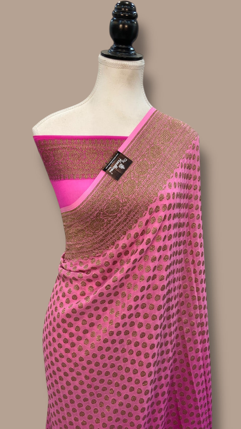 Pure Khaddi Georgette Handloom Banarasi Saree - The Handlooms
