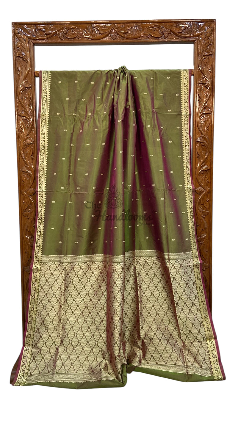 Pure Katan Silk Reshmi Zari Banarasi Handloom Saree - The Handlooms