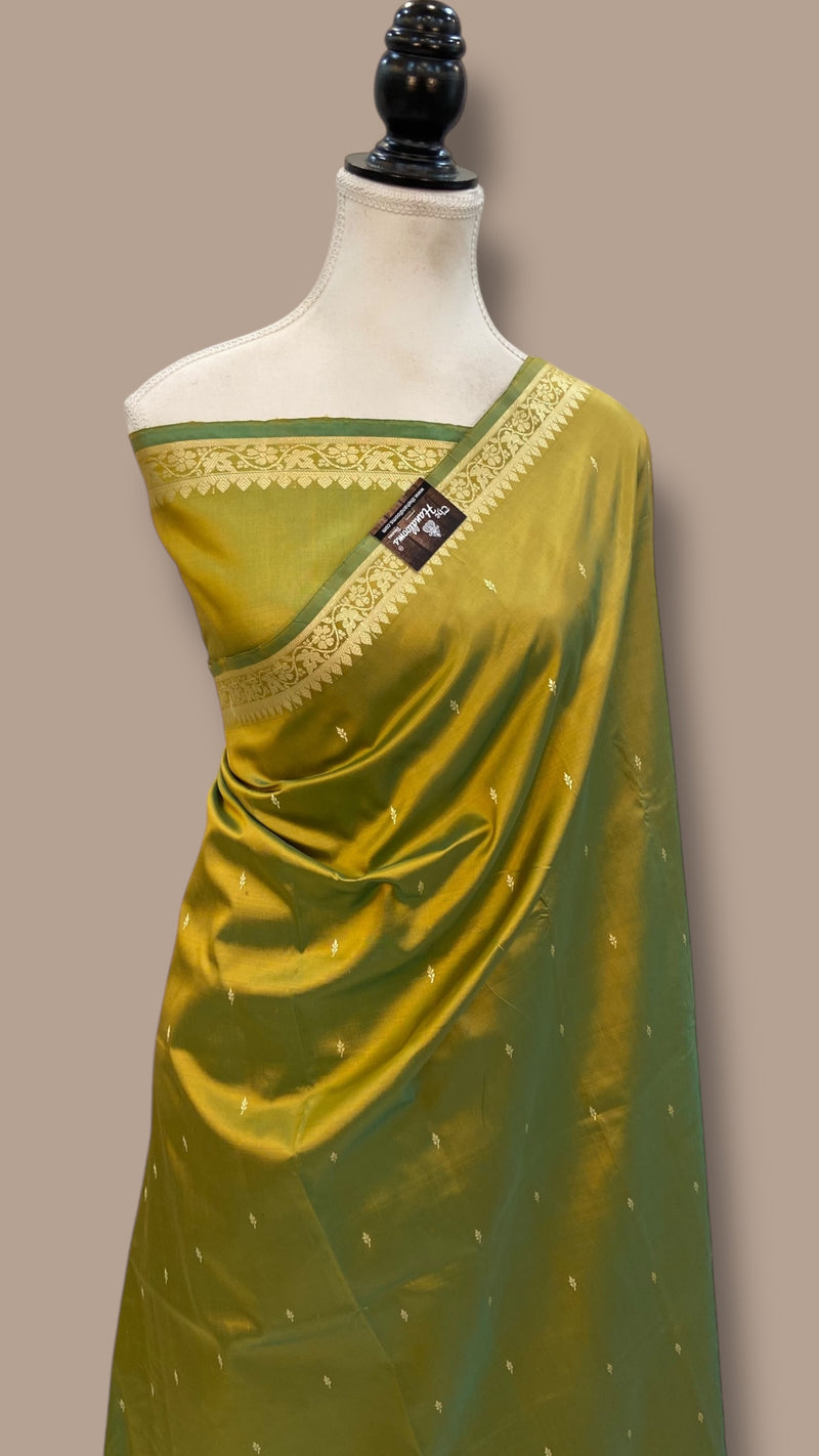 Pure Katan Silk Reshmi Zari Banarasi Handloom Saree - The Handlooms