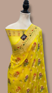 Pure Chiffon Khaddi Banarasi Saree - The Handlooms