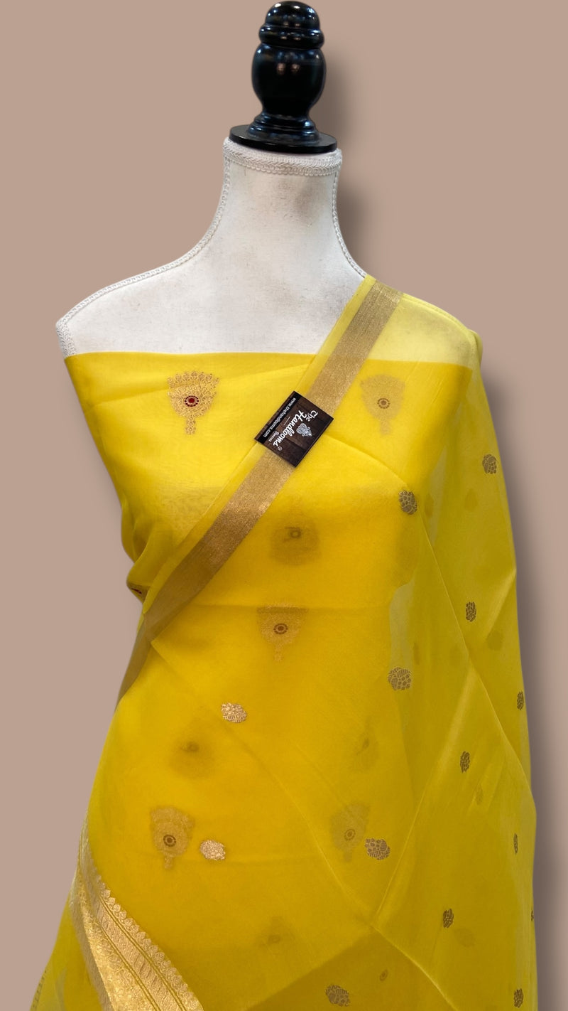 Pure Kora Silk Handloom Banarasi Dress Material Kadua Boota With Kora Dupatta - The Handlooms