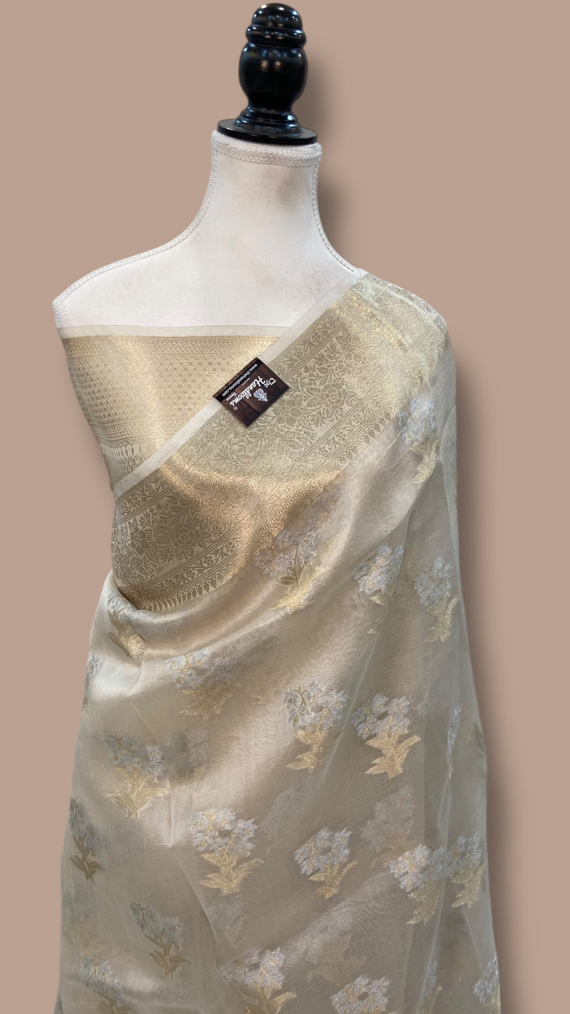 Pure Kora Handloom Banarasi Saree - The Handlooms