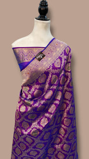 Pure Katan Silk Banarasi Handloom Saree - All over Jaal work With Meenakari - The Handlooms