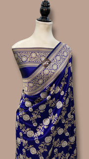 Pure Katan Silk Banarasi Handloom Saree - All over kadiyal Jaal work - The Handlooms