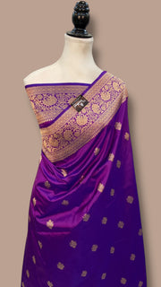 Pure Katan Silk Banarasi Handloom Saree - All over Kadua motifs - The Handlooms