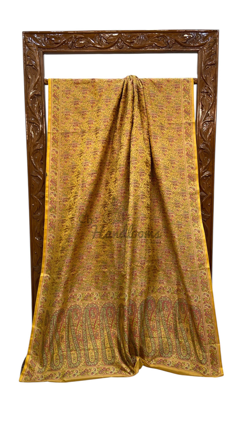 Regal Pure Katan Jamdani Silk Banarasi Saree – Handwoven Tanchui Brocade - The Handlooms