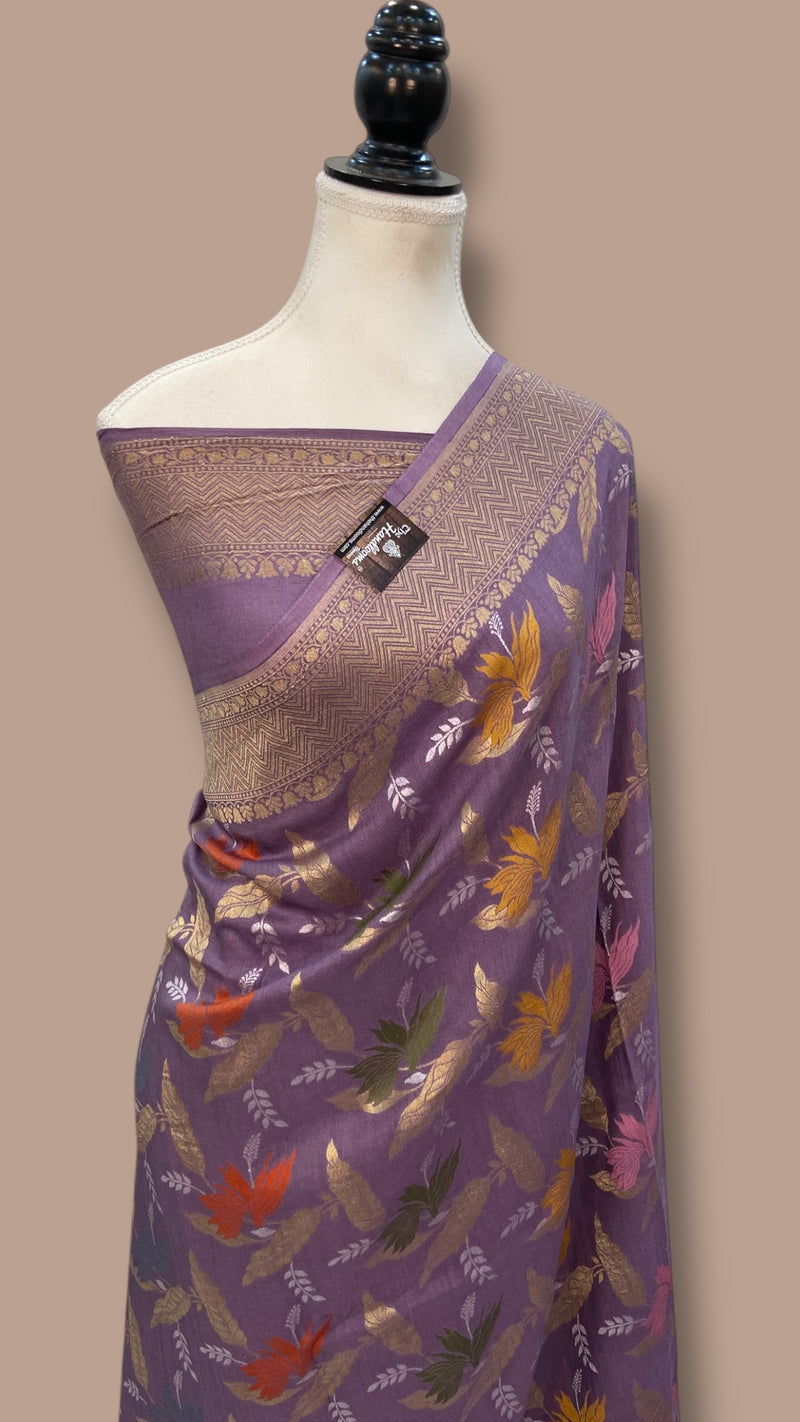 Moonga Georgette Handloom Banarasi Saree - The Handlooms