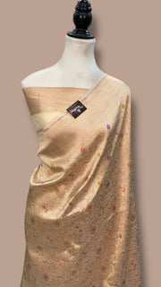 Regal Pure Katan Silk Banarasi Saree – Handwoven Tanchui Brocade with Meenakari Work - The Handlooms