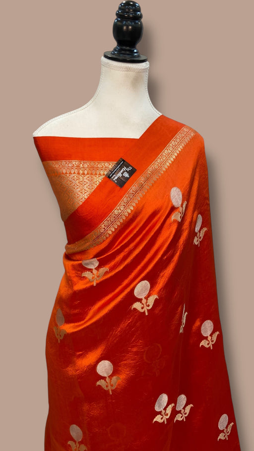 Pure Mango Silk Banarasi Handloom Saree - The Handlooms
