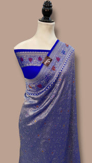 Khaddi Georgette Handloom Banarasi Saree - Tanchui Brocade - The Handlooms