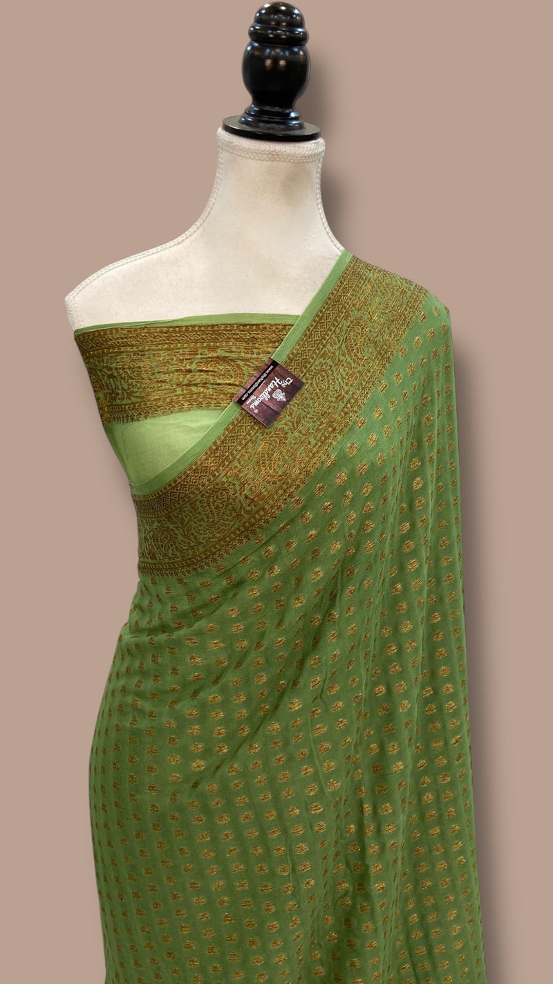 Pure Chiffon Khaddi Banarasi Saree - The Handlooms