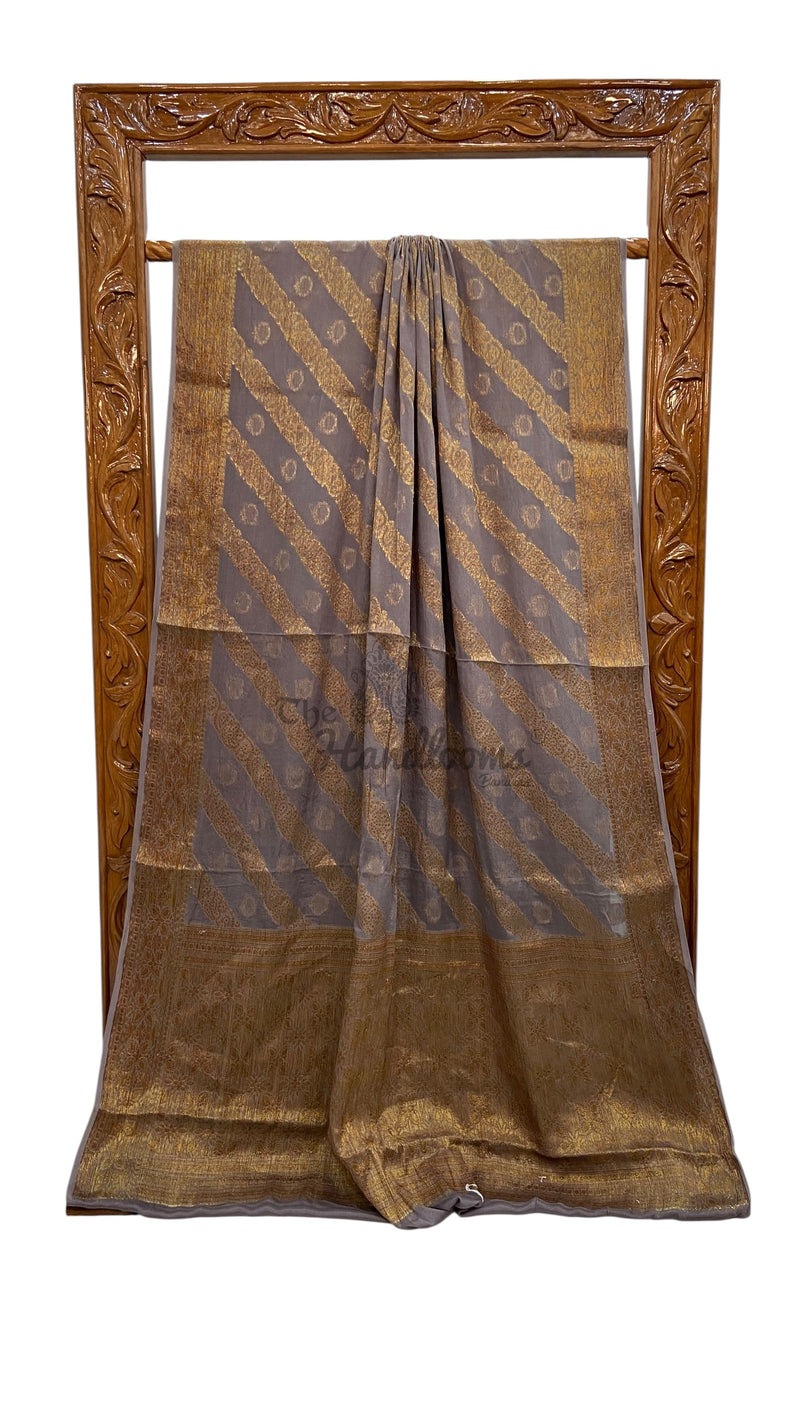 Pure Chiffon Khaddi Banarasi Saree - The Handlooms