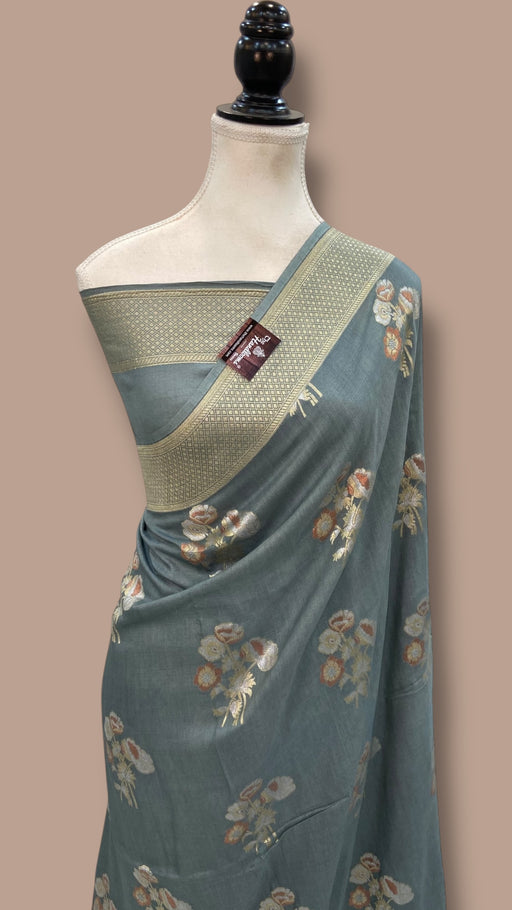 Moonga Georgette Handloom Banarasi Saree - The Handlooms