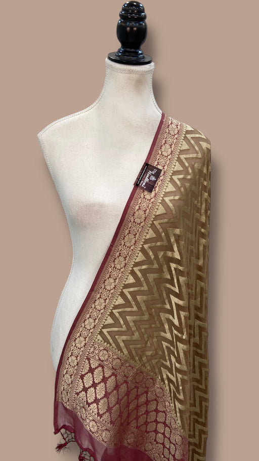 Pure Khaddi Georgette Handloom Dupatta - The Handlooms