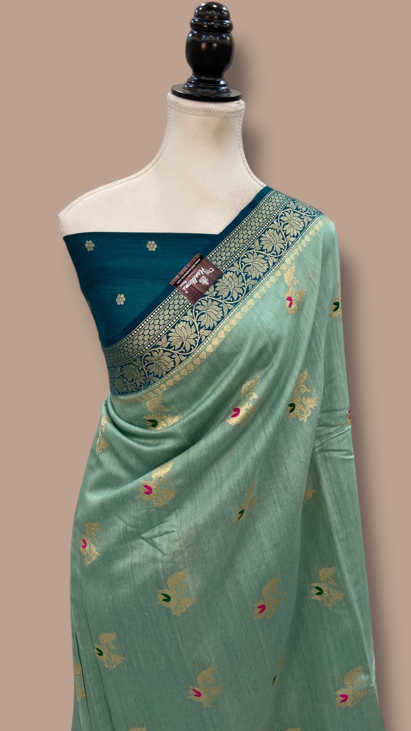 Moonga Silk  Handloom Banarasi Saree - The Handlooms