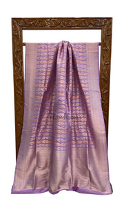 Multicolor Pure Katan Silk Banarasi Handloom Saree - All over Jaal Work With Rangkart - The Handlooms
