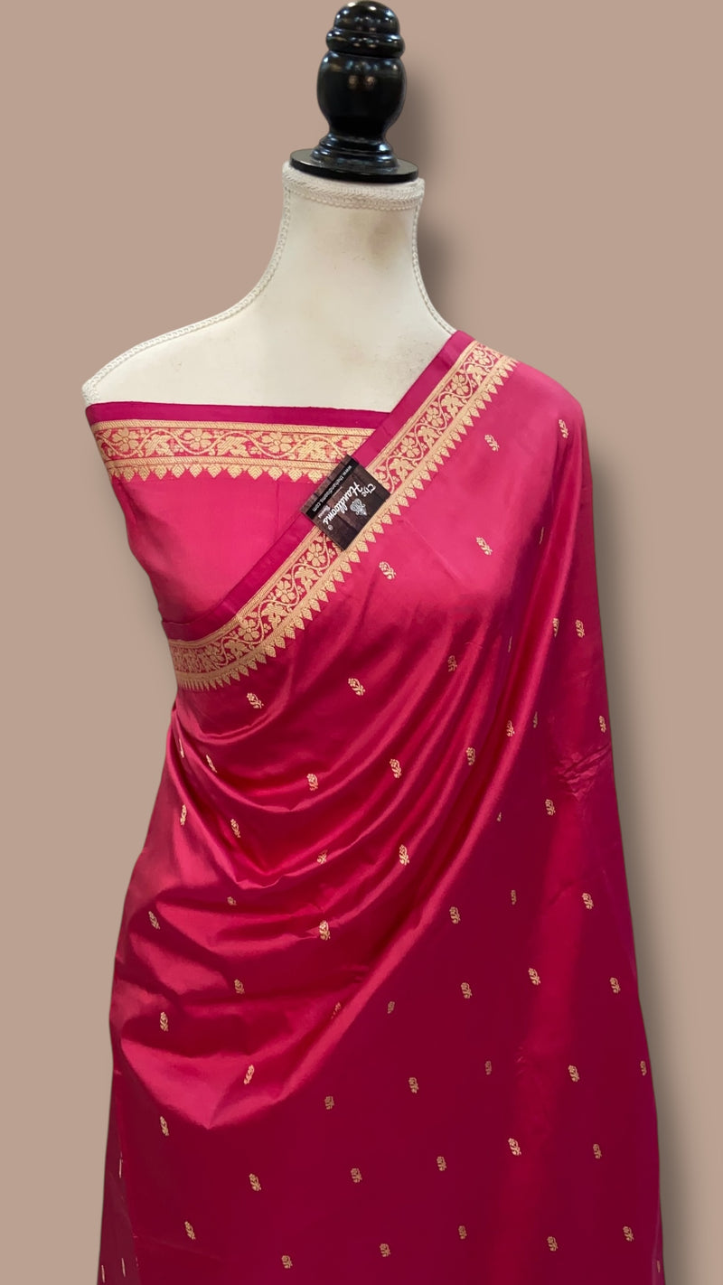 Pure Katan Silk Reshmi Zari Banarasi Handloom Saree - The Handlooms