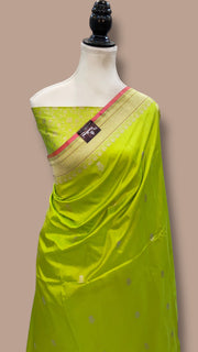 Pure Katan Silk Banarasi Handloom Saree - All Over Kadua Motifs - The Handlooms