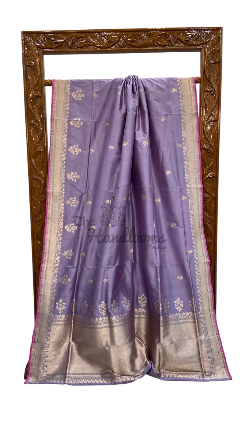Pure Katan Silk Banarasi Handloom Saree - All Over Kadua Motifs - The Handlooms