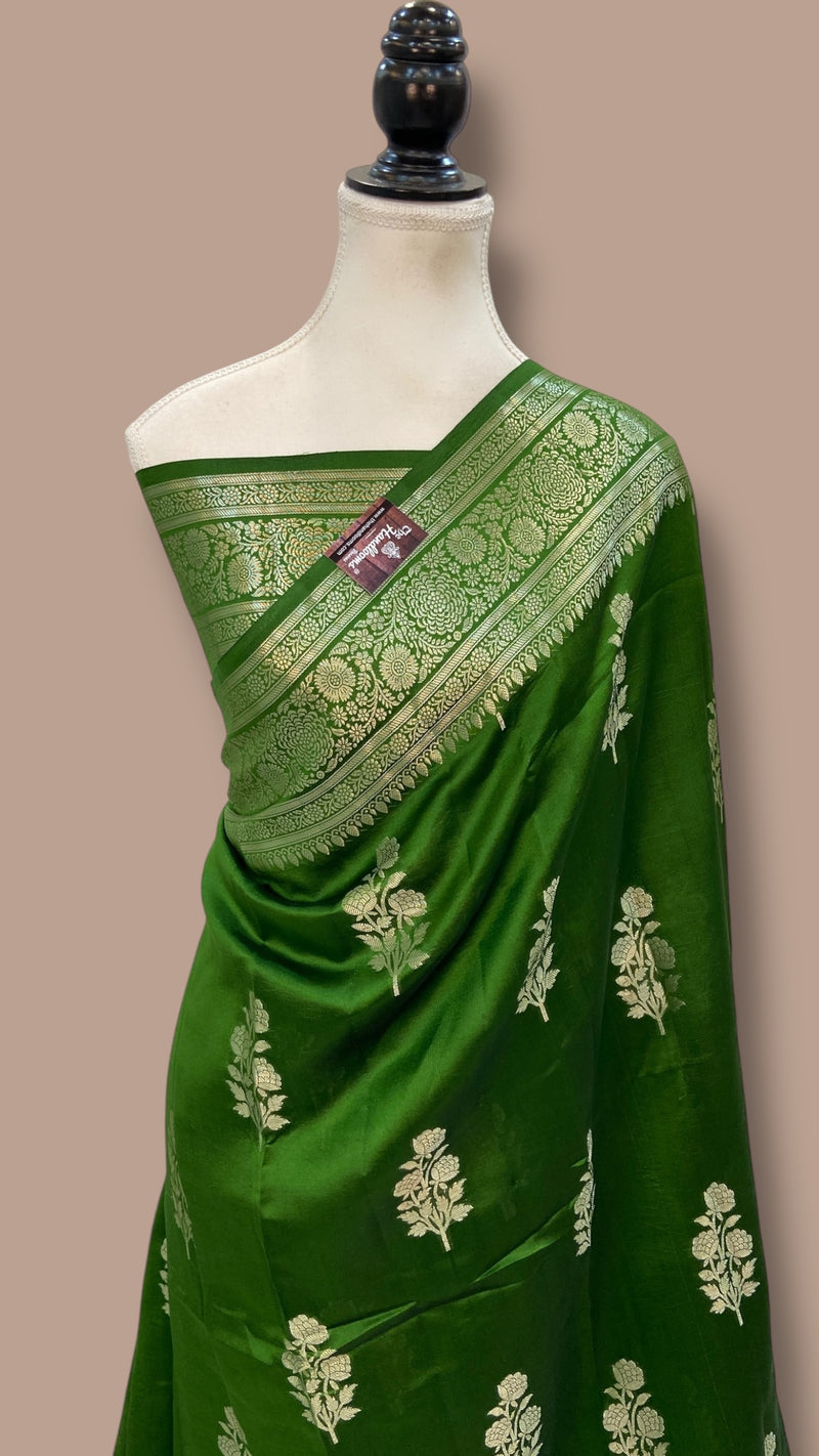 Pure Mango Silk Banarasi Handloom Saree - The Handlooms