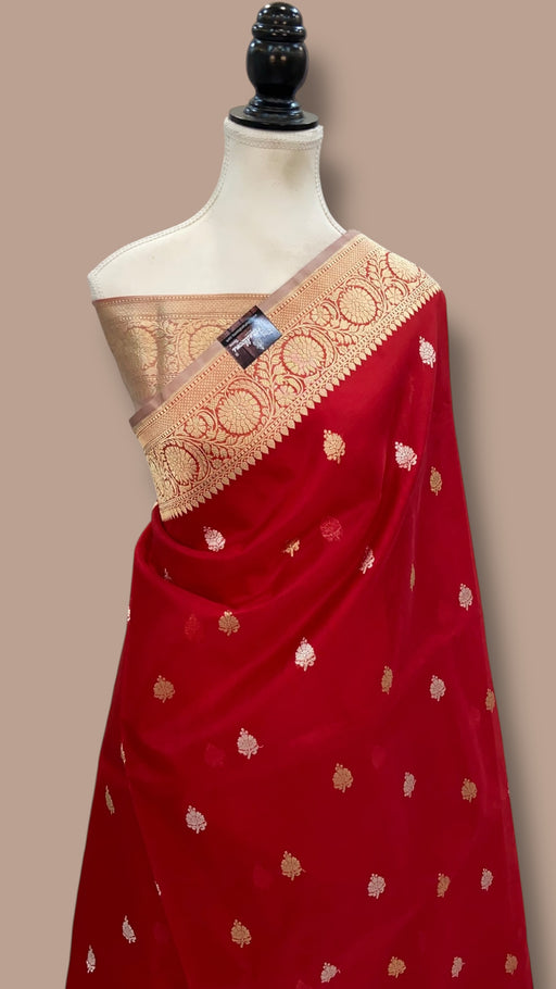 Pure Kora Handloom Banarasi All Over Kadua Motifs Saree - The Handlooms