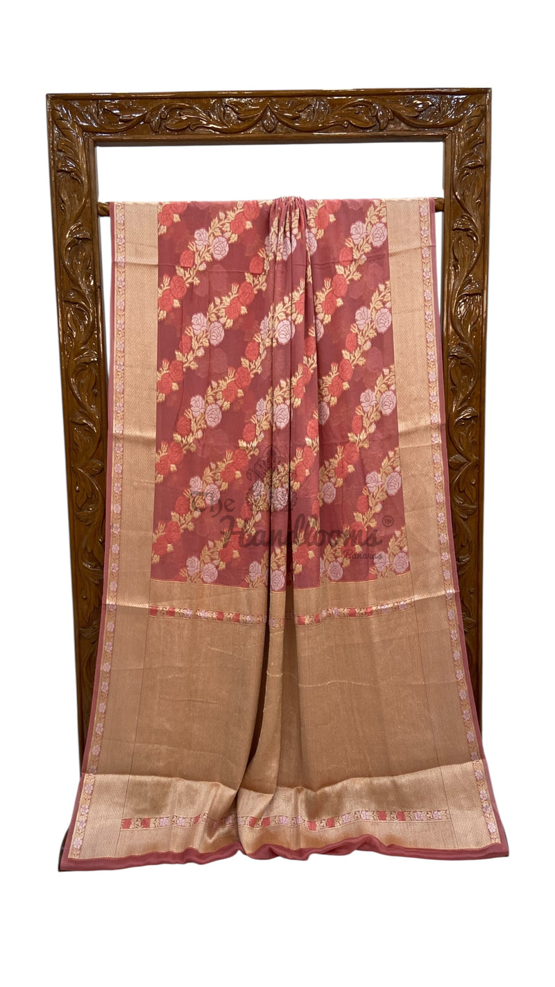 Pure Chiffon Khaddi Banarasi Saree - The Handlooms