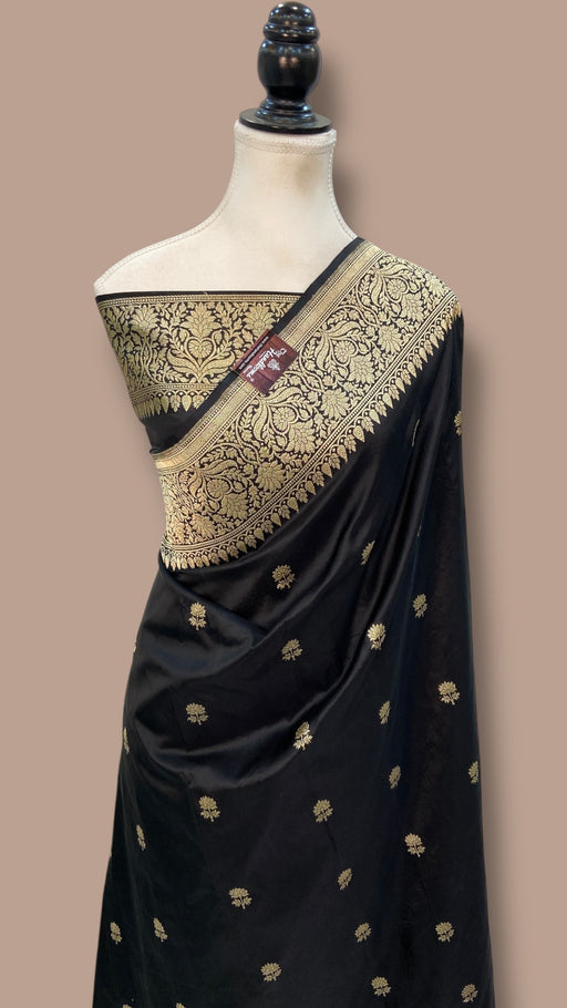 Pure Katan Silk Banarasi Handloom Saree - All Over Kadua Motifs - The Handlooms