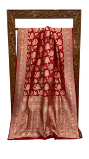Pure Katan Silk Banarasi Handloom Saree - All Over Jaal Work - The Handlooms