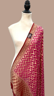 Pure Khaddi Georgette Dupatta - water zari - The Handlooms