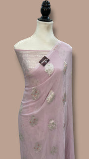 Pure Khaddi Georgette Banarasi Saree -  water zari - The Handlooms