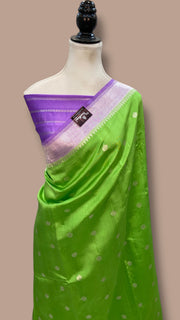 Pure Katan Silk Banarasi Handloom Saree - All over Kadua Motifs - The Handlooms