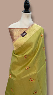 Pure Kora Handloom Banarasi All Over Kadua Motifs Saree - The Handlooms