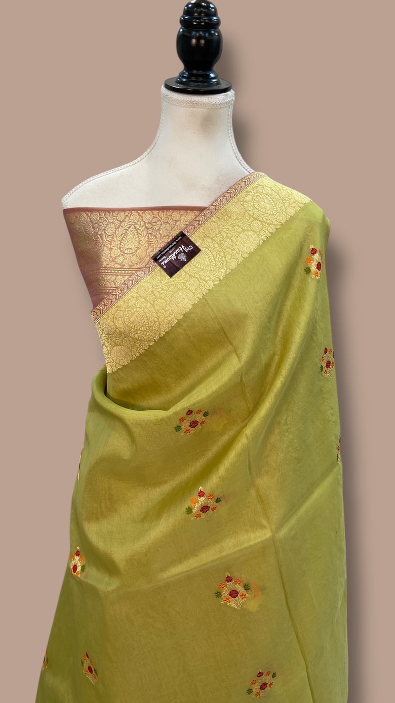 Pure Kora Handloom Banarasi All Over Kadua Motifs Saree - The Handlooms
