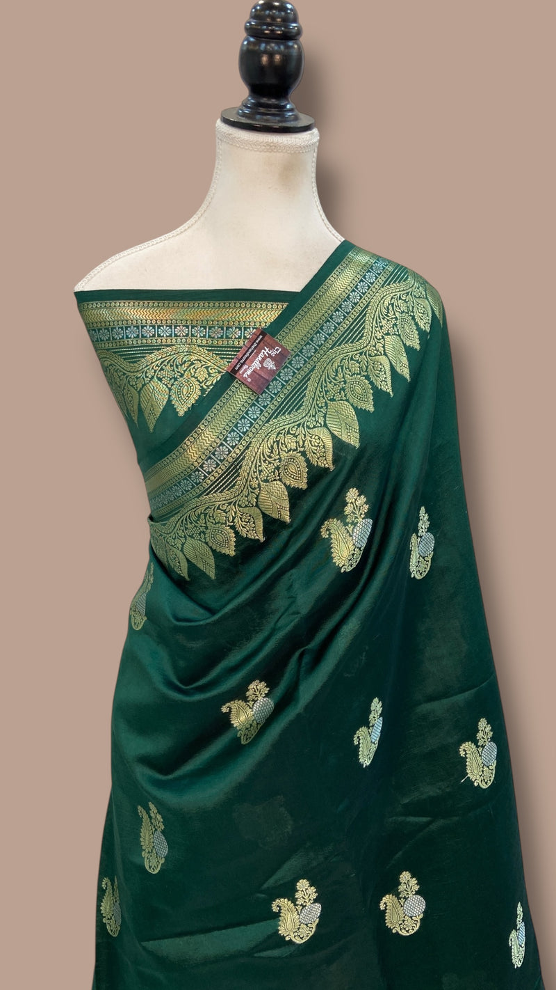 Pure Mango Silk Banarasi Handloom Saree - The Handlooms
