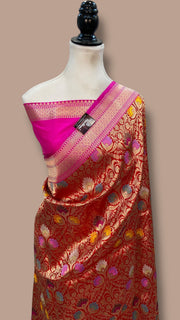 Ektara Pure Katan Silk Banarasi Handloom Saree - Tanchui Brocade Satan Border - The Handlooms