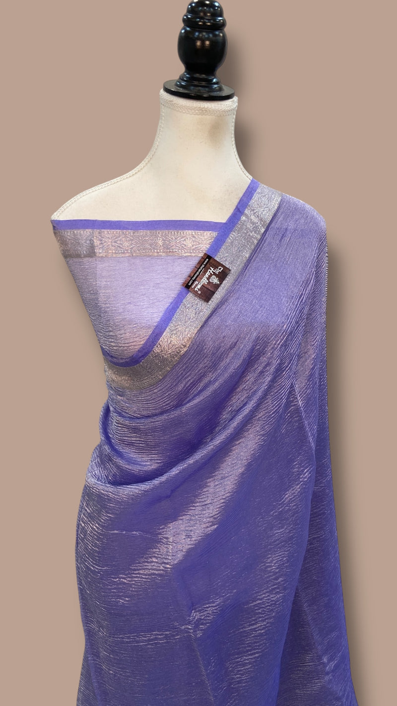 Pure Kora Tissue Crush Handloom Banarasi Saree - The Handlooms