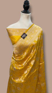 Pure Katan Silk Banarasi Handloom Saree - All Over Sona Roopa Jaal Work - The Handlooms