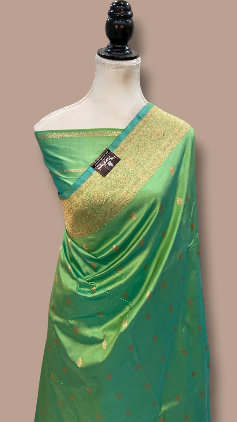 Pure Katan Silk Banarasi Handloom Saree - All Over Kadua Motifs - The Handlooms